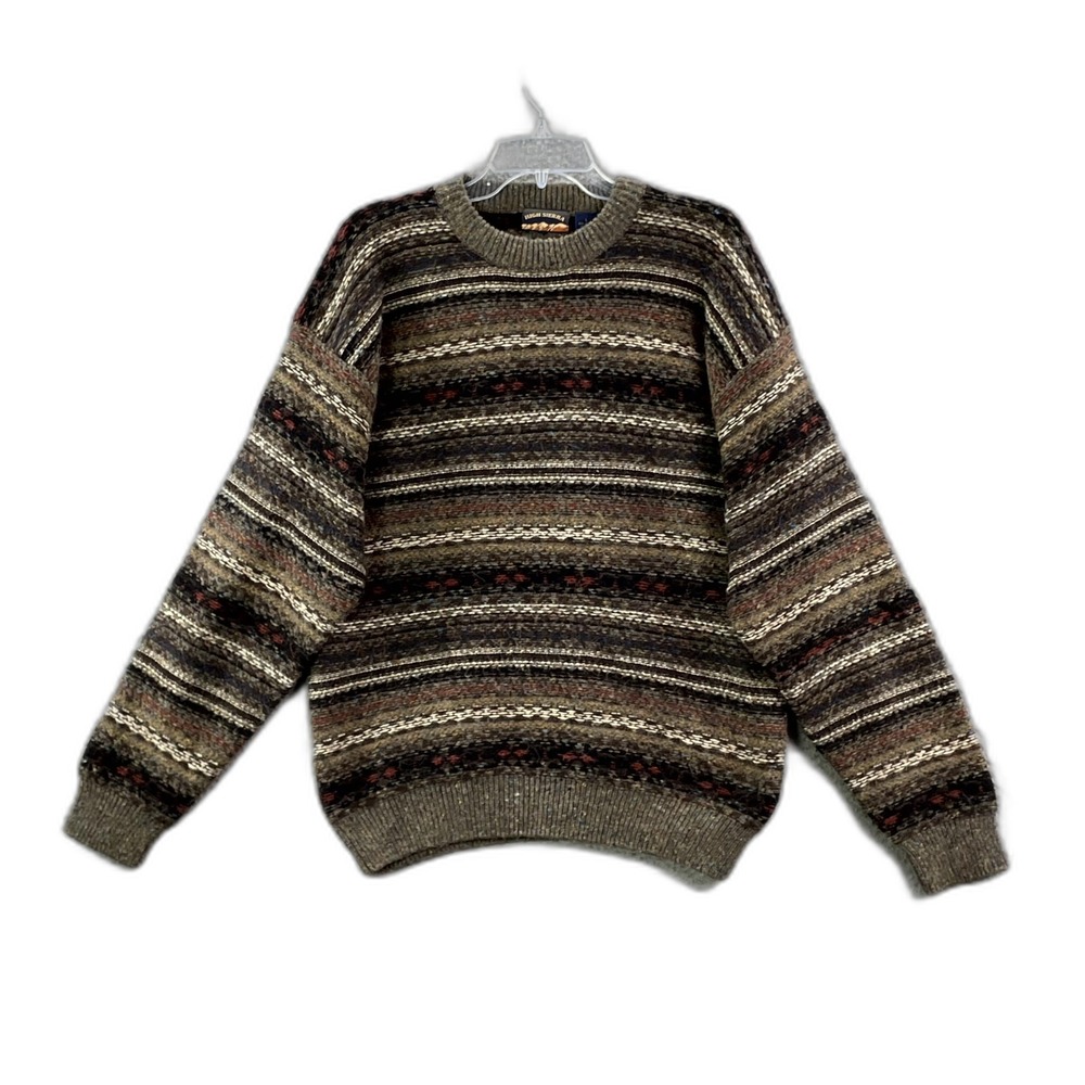 Vintage High Sierra Sweater Mens Large Multicolor Striped Corpore Classic Retro